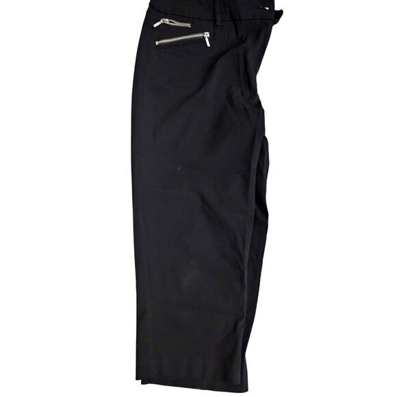 Style & Co Womens Cropped Pants 14 Black Stretch Zipped Pockets Casual Mid Rise - Picture 1 of 5